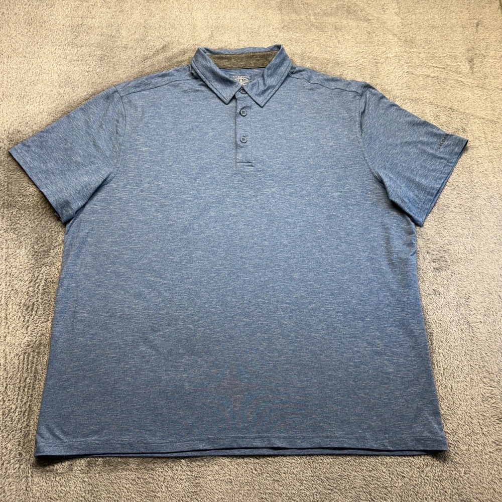 G.H. Bass & Co.‎ Polo Shirt Mens XL Blue Excellent Heathered Performance